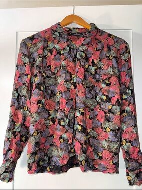 OBR Multicolor Floral Boho Indie Button-Down Shirt Sz Medium